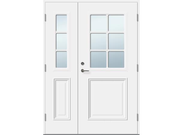Tun 406 hvit 149/209 H 1 og 1/2 fløy, Klart glass FG sylinder 